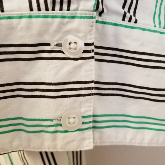 Lane Bryant 22/24 Green/Black Striped Blouse - Picture 5 of 5